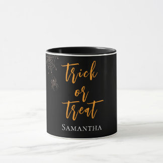 Trick or Treat Spiderweb Personalized Name - Mug