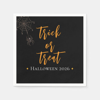 Trick or Treat Spiderweb Personalized Name - Napkin