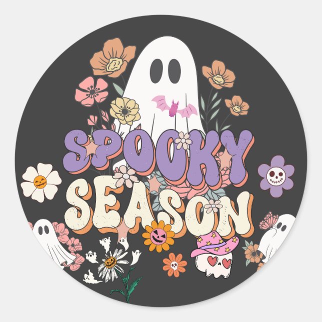 Trick or treat Spooky Cute Ghost Halloween Sticker (Front)