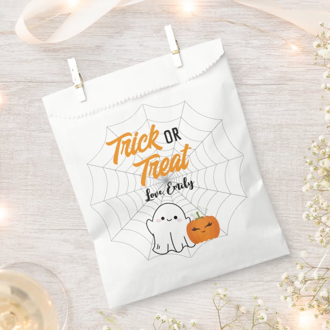 Trick or Treat Spooky Halloween Birthday Party  Favour Bag (Clipped)