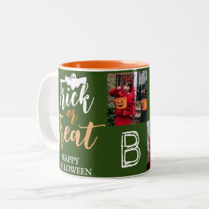 Trick or Treat   Spooky Halloween Family Photo  Two-Tone Coffee Mug