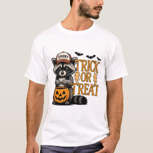 Trick Or Treat Spooky Raccoon Feral Halloween Men T-Shirt
