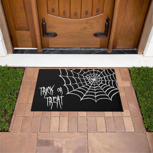 Trick or Treat - Spooky Spider Web Halloween Doormat (Outdoor)