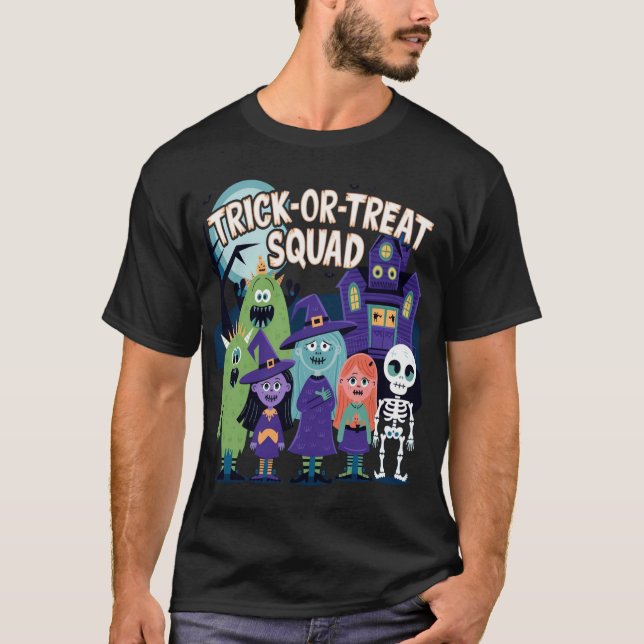 Trick-or-Treat Squad – Halloween Fun for Everyone T-Shirt (Front)