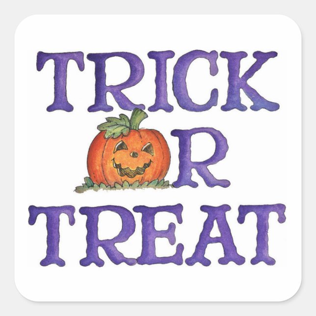 Trick or Treat Square Sticker (Front)