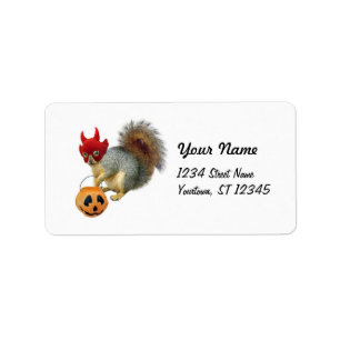 Trick-or-Treat Squirrel Address Label