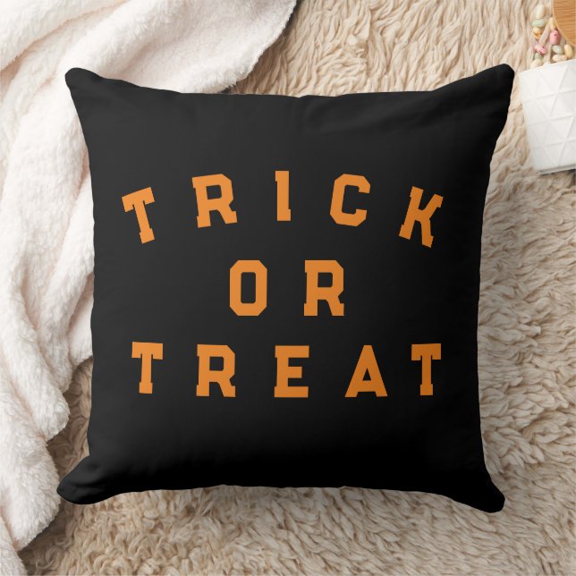 Trick or Treat  Throw Pillow (Blanket)