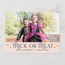 Trick Or Treat Time Halloween Photo Card Postcard