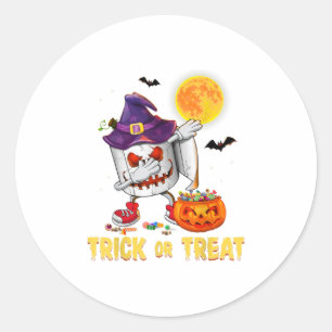 Trick or Treat Toilet Paper Dabbing Witch Ha Classic Round Sticker
