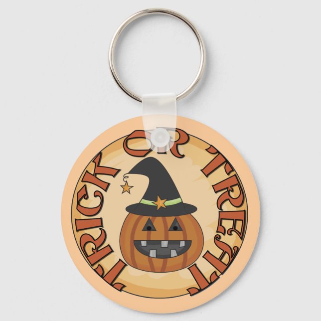 Trick or Treat Tshirts and Gifts Keychain (Front)