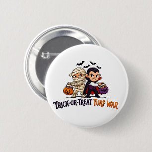 Trick Or Treat Turf War Halloween Kids Design 2 Inch Round Button