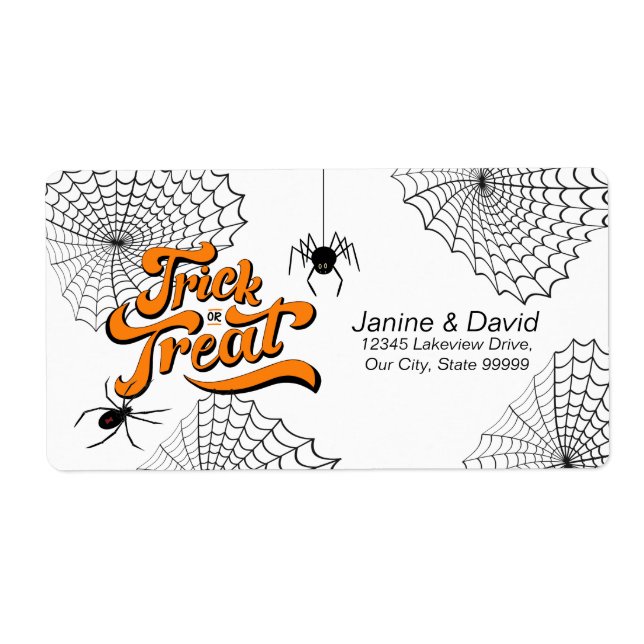 Trick or Treat Typography w/Spiders ID680 (Front)