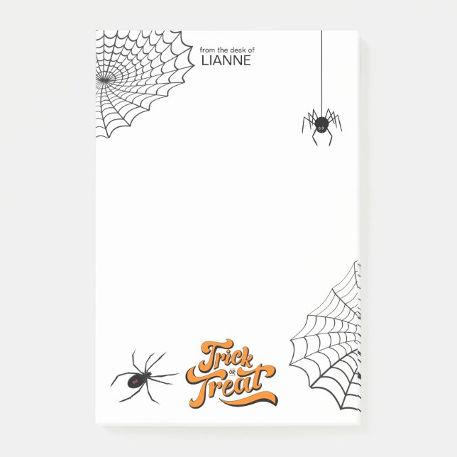 Trick or Treat Typography w/Spiders ID680 Post-it Notes (Front)