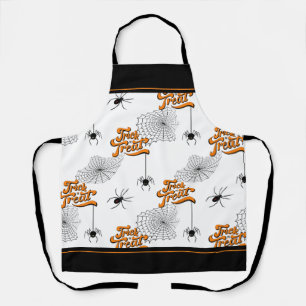 Trick or Treat Typography w/Spiders Pattern ID680 Apron