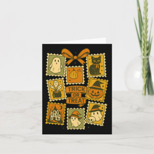 Trick Or Treat Vintage Halloween Retro Postage Sta Card