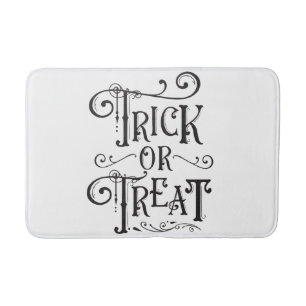 Trick or Treat Vintage Typography Type Halloween Bath Mat