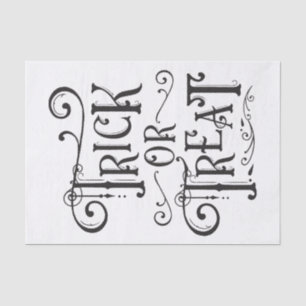 Trick or Treat Vintage Typography Type Halloween Tissue Paper