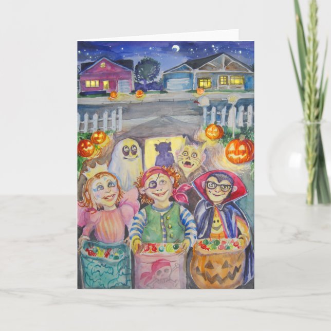 Trick or Treat! watercolor Card (Front)
