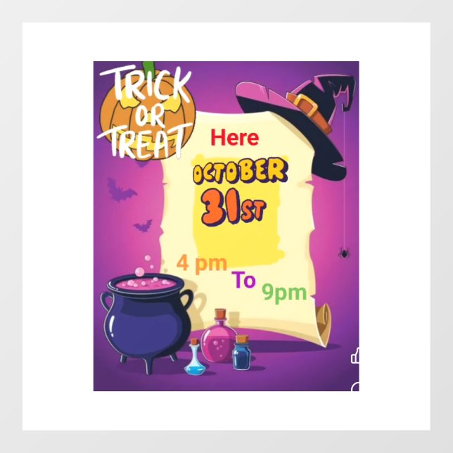 Trick or treat Window Cling (Sheet)
