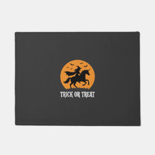 Trick or Treat Witch Unicorn Halloween Design_1 Doormat