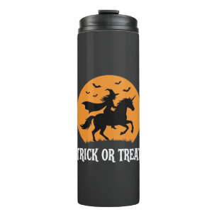 Trick or Treat Witch Unicorn Halloween Design_1 Thermal Tumbler