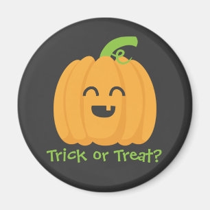 Trick or Treat with Cute Pumpkin for Halloween Magnet