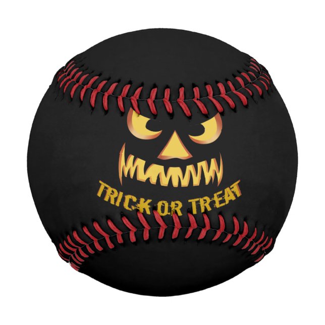Trick or Treat with Pumpkin Face Baseball (Back)