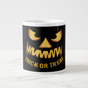 Trick or Treat with Pumpkin Face Large Coffee Mug