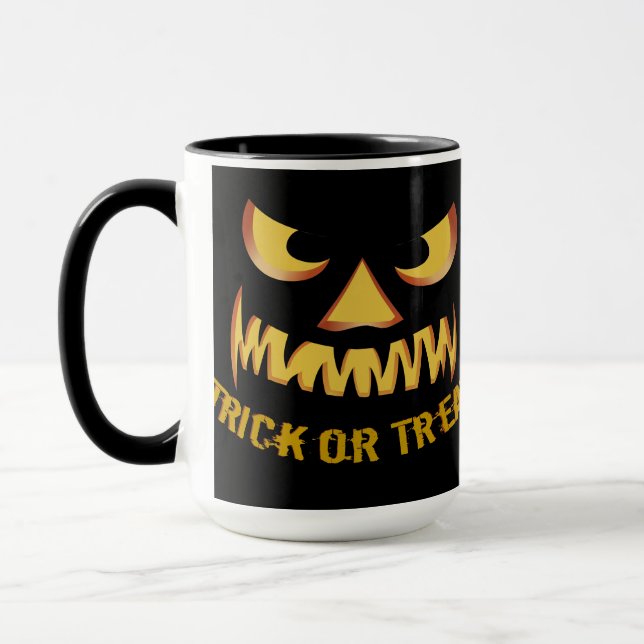 Trick or Treat with Pumpkin Face Mug (Left)