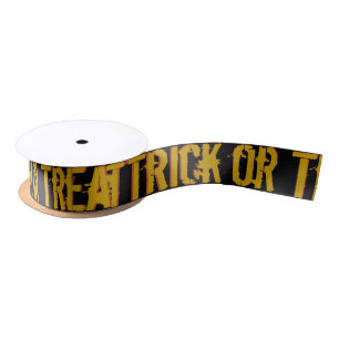 Trick or Treat with Pumpkin Face Satin Ribbon