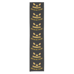 Trick or Treat with Pumpkin Face Short Table Runner