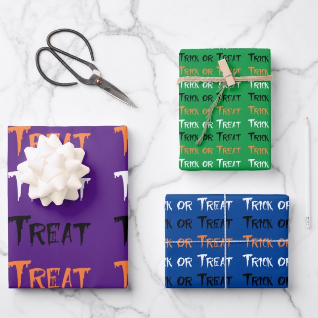 Trick Or Treat Wrapping Paper Sheet (Front)