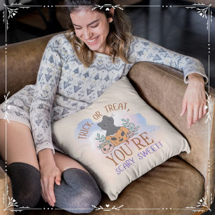 Trick or Treat You're Scary Sweet Throw Pillow