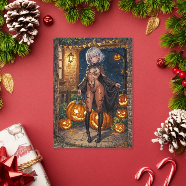 Trick or Treater, Brave Halloween Costume Girl Acrylic Invitations (Insitu (Holiday))