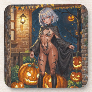 Trick or Treater, Brave Halloween Costume Girl Coaster