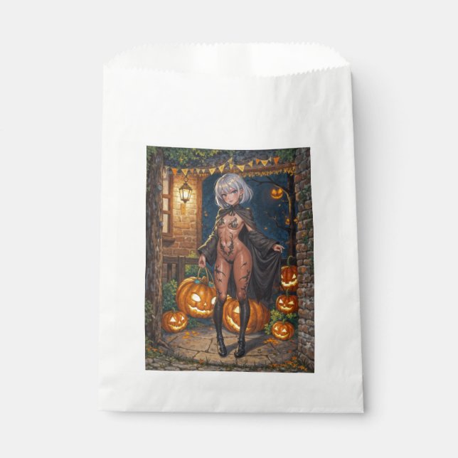 Trick or Treater, Brave Halloween Costume Girl Favour Bag (Front)