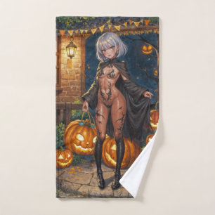 Trick or Treater, Brave Halloween Costume Girl Hand Towel