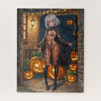 Trick or Treater, Brave Halloween Costume Girl Jigsaw Puzzle