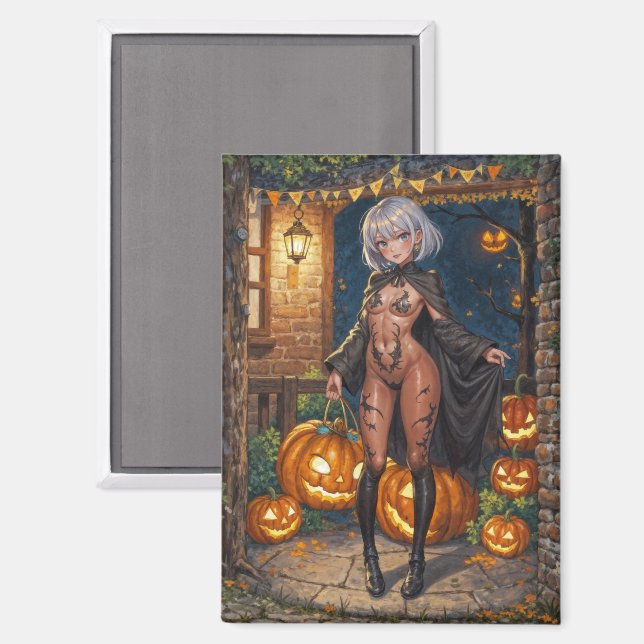 Trick or Treater, Brave Halloween Costume Girl Magnet (Front/Back)