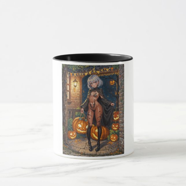 Trick or Treater, Brave Halloween Costume Girl Mug (Center)