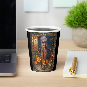 Trick or Treater, Brave Halloween Costume Girl Paper Cups