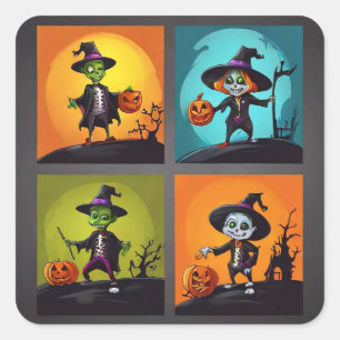 Trick or Treaters Square Sticker