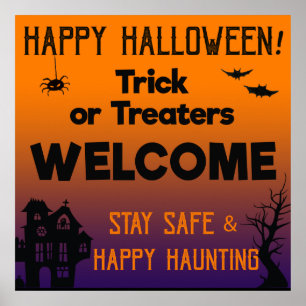 Trick or Treaters Welcome Halloween Poster