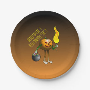 Trick or Treating Pumpkin Paper Plate