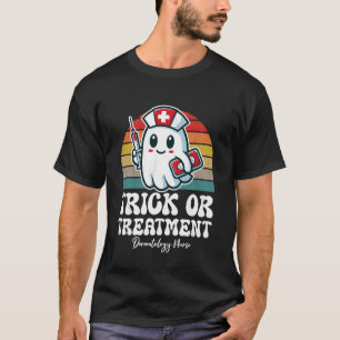 Trick Or Treatment Cute Halloween Dermatology Nurs T-Shirt