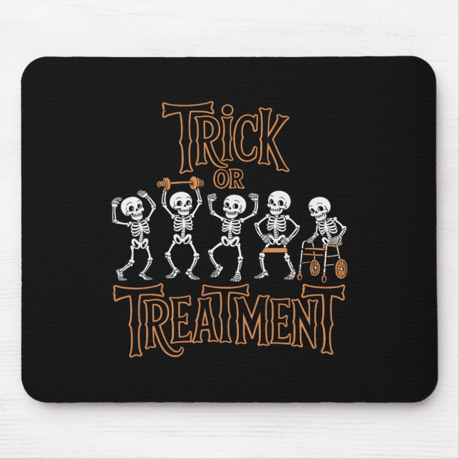 Trick Or Treatment Pt Physical Therapy Therapist H Mouse Pad (Front)