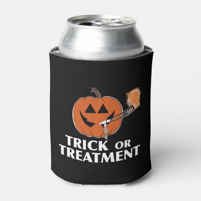 Trick or Treatment Respiratory Therapist Pumpkin Can Cooler (Can Front)