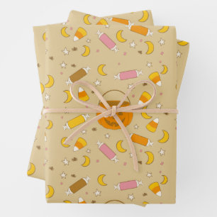 Trick or Treats Jack-o-Lantern Halloween Print Wrapping Paper Sheet