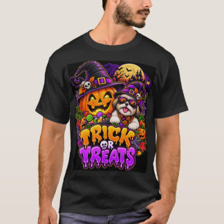 Trick Or Treats Pumpkin Dog Halloween T-Shirt