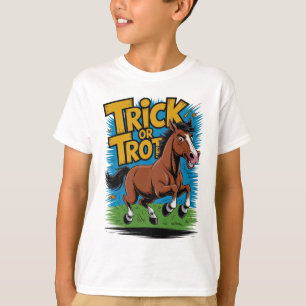 Trick or Trot Horse Design for Equestrian Fans T-Shirt